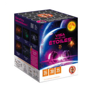 Compact ETOILES – 25 Coups Bombettes Scintillantes Multicolores - La Boutique De L'artificier