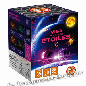 Compact ETOILES – 25 Coups Bombettes Scintillantes Multicolores - La Boutique De L'artificier