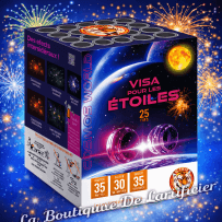 Compact ETOILES – 25 Coups Bombettes Scintillantes Multicolores - La Boutique De L'artificier
