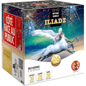 Compact ILIADE – 26 Coups Bombettes et Comètes Multicolores - La Boutique De L'artificier