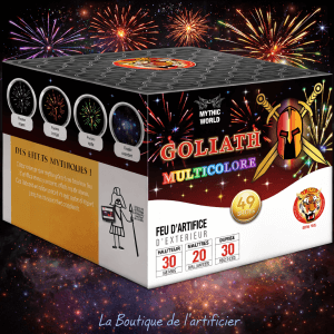 Compact GOLIATH MULTICO – 49 Coups Bombettes Multicolores Crépitantes - La Boutique De L'artificier