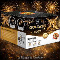 Compact GOLIATH GOLD – 49 Coups Effets Dorés Puissants - La Boutique De L'artificier