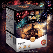 Compact NAÏA – 25 Shots Comètes et Étoiles Multicolores - La Boutique De L'artificier