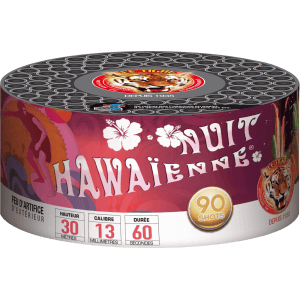 Compact NUIT HAWAIENNE – 90 Coups Comètes Traçantes et Effets Sifflants - La Boutique De L'artificier