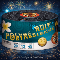 Compact NUIT POLYNÉSIENNE – 90 Coups Bombettes Traçantes et Comètes Sifflantes - La Boutique De L'artificier