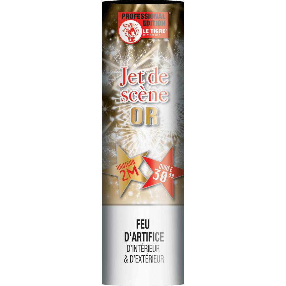 Jet de Scène Or 2 Mètres 30 Secondes – Fontaine Scénique Effet Spectaculaire - La Boutique De L'artificier