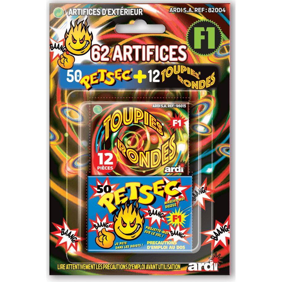 CARTE DE 50 PETSEC ET 12 TOUPIES - La Boutique De L'artificier