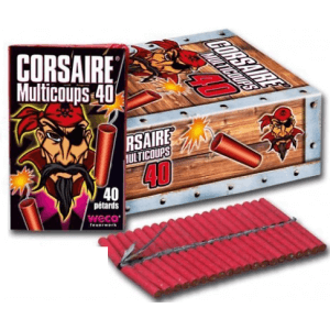 CORSAIRE CHAINE MULTICOUPS 40 PÉTARDS - La Boutique De L'artificier