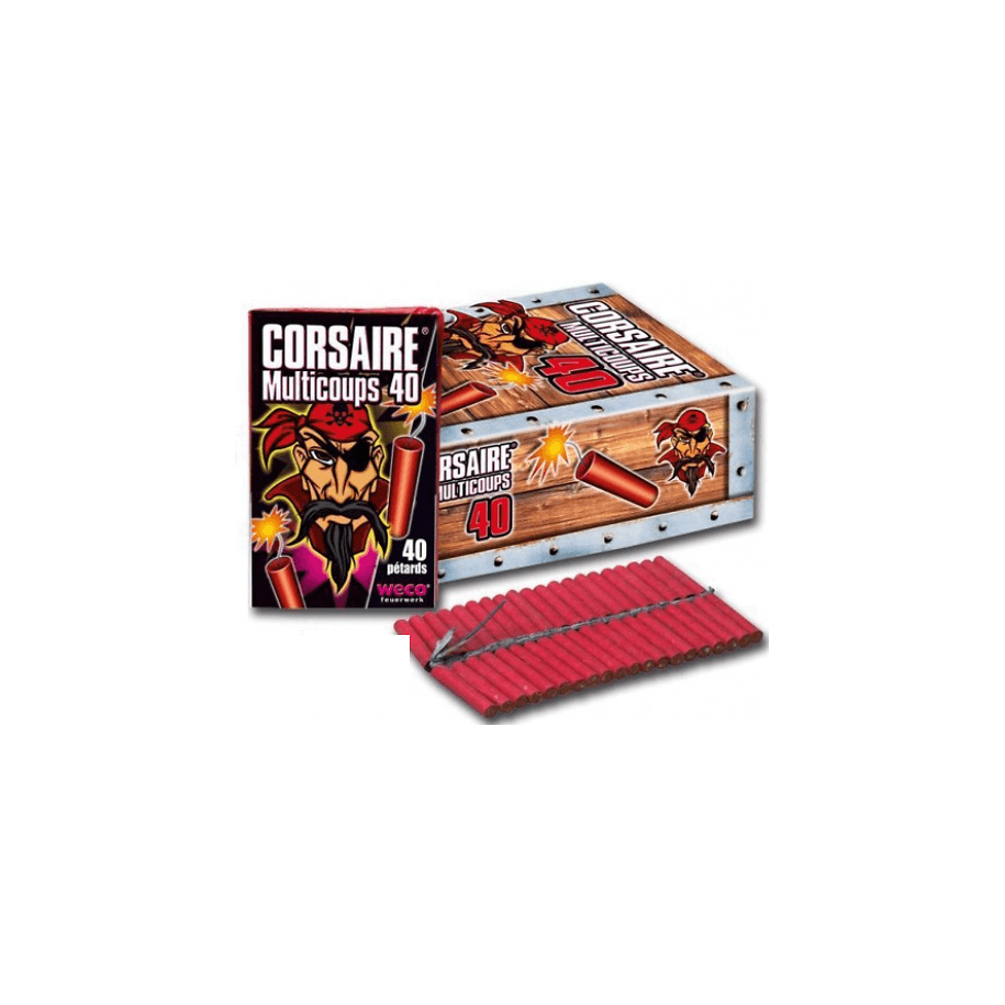 CORSAIRE CHAINE MULTICOUPS 40 PÉTARDS - La Boutique De L'artificier