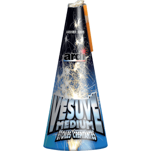 VÉSUVE MEDIUM ÉTOILES CRÉPITANTES ARGENT - La Boutique De L'artificier