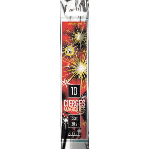 10 CIERGES MAGIQUES 16 cm - SACHET - La Boutique De L'artificier