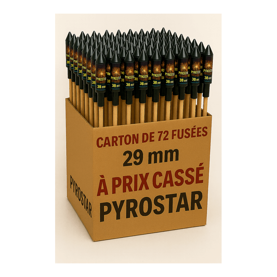 Panaché de 72 Fusées de 29mm - La Boutique De L'artificier