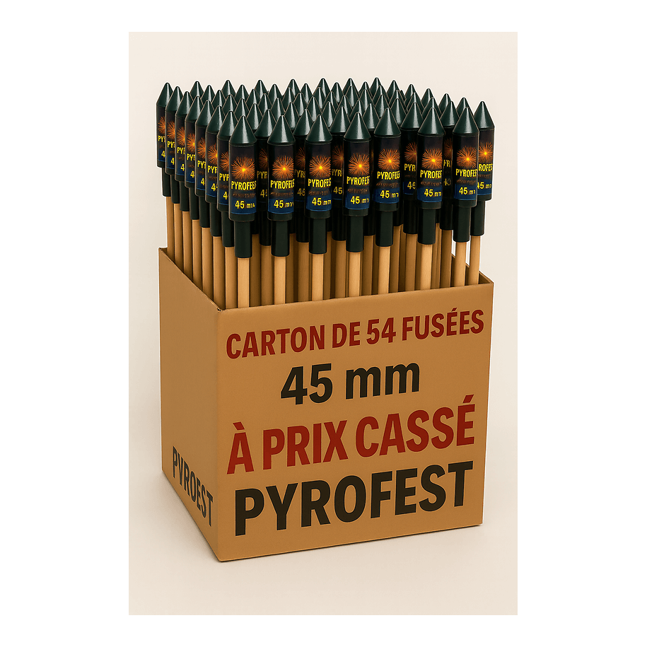 Panaché de 54 Fusées de 45 mm - La Boutique De L'artificier