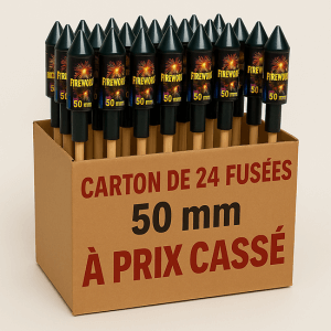 Panaché de 24 Fusées de 50 mm - La Boutique De L'artificier