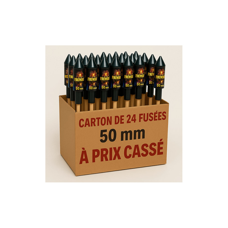 Panaché de 24 Fusées de 50 mm - La Boutique De L'artificier