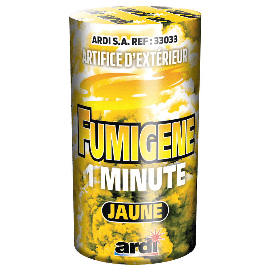 POTS FUMIGÈNE 1MN JAUNE - La Boutique De L'artificier