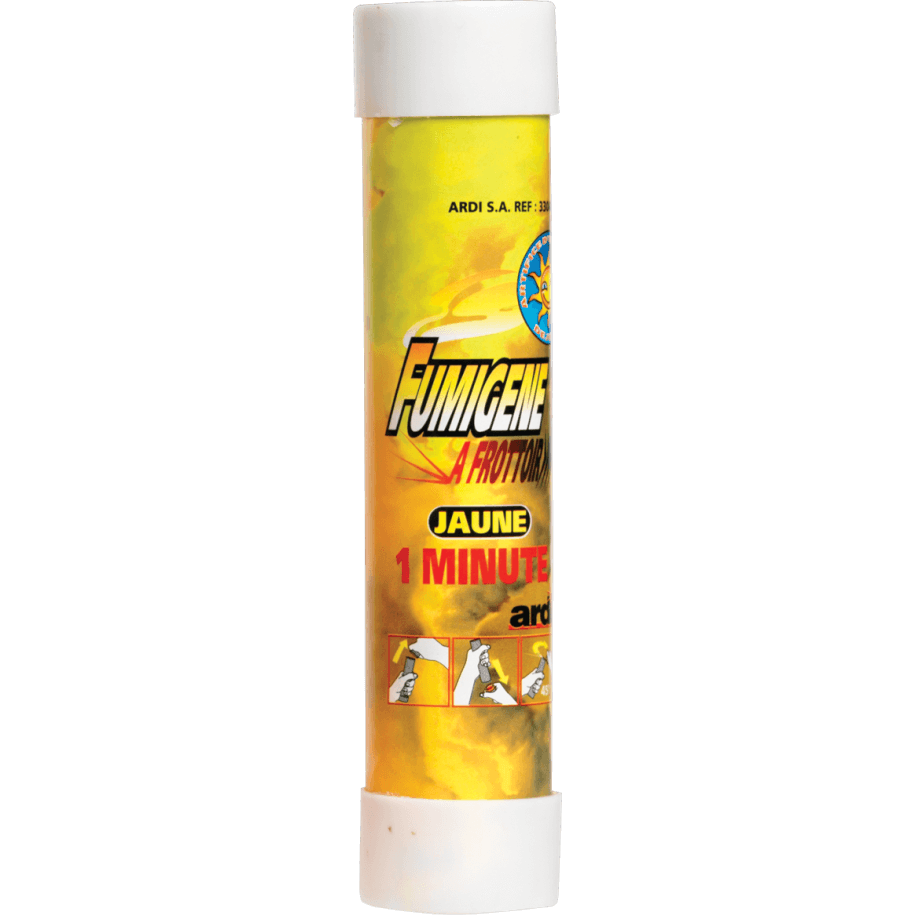 TUBE FUMIGÈNE À FROTTOIR 1MN JAUNE - La Boutique De L'artificier