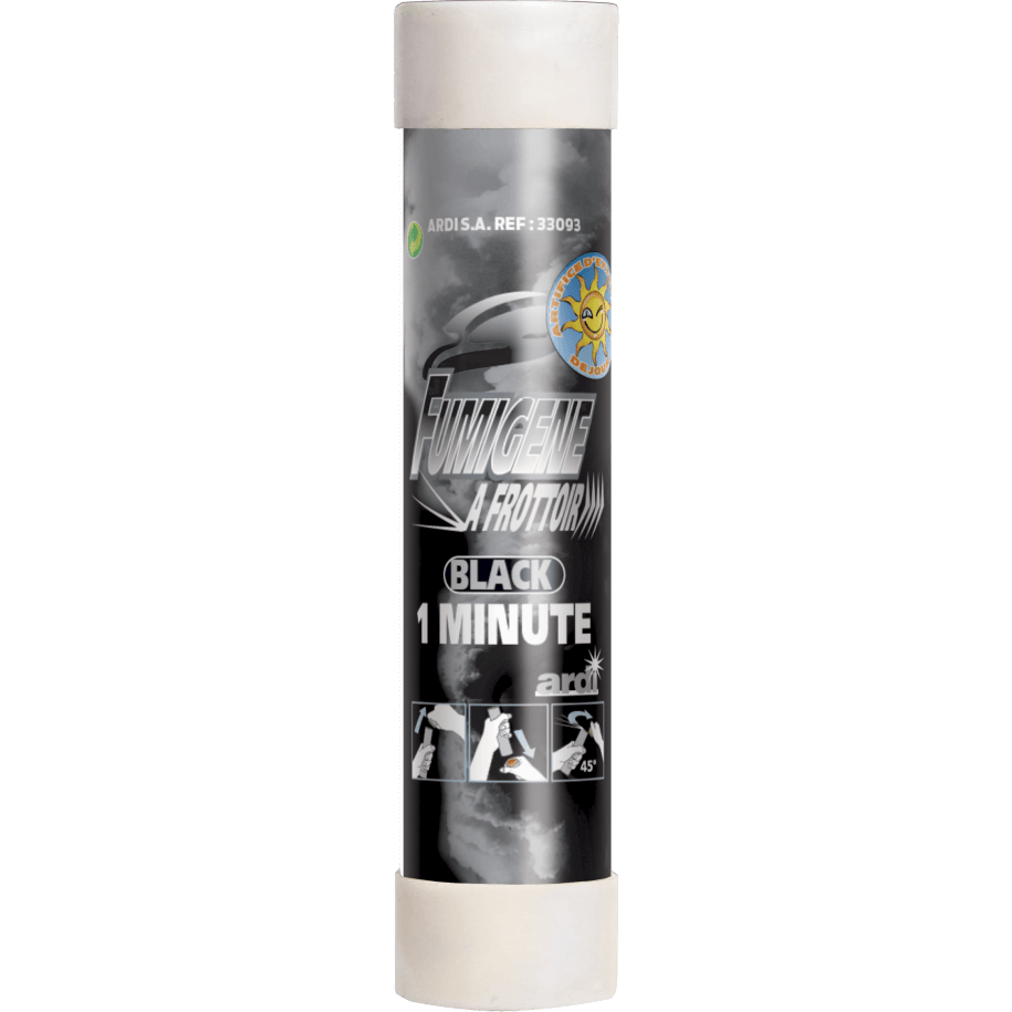 TUBE FUMIGÈNE À FROTTOIR 1MN NOIR - La Boutique De L'artificier