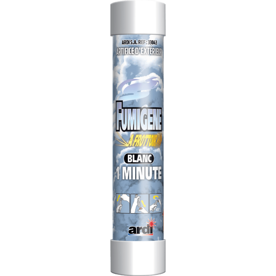 TUBE FUMIGÈNE À FROTTOIR 1MN BLANC - La Boutique De L'artificier