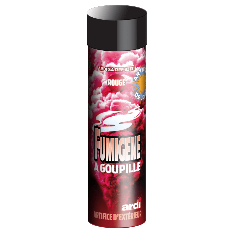 FUMIGÈNE À GOUPILLE 1 MN ROUGE - La Boutique De L'artificier
