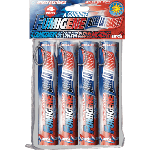 FUMIGÈNES À GOUPILLE À CHANGEMENT DE COULEUR ROUGE BLANC BLEU - La Boutique De L'artificier