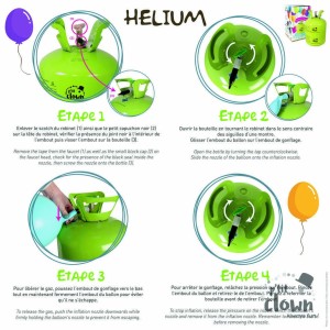 Bouteille d'hélium jetable - capacité 50 ballons, 0,4 m3 - La Boutique De L'artificier