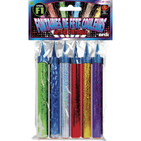 6 FONTAINES DE FÊTE 95MM DE COULEURS ASSORTIES - La Boutique De L'artificier