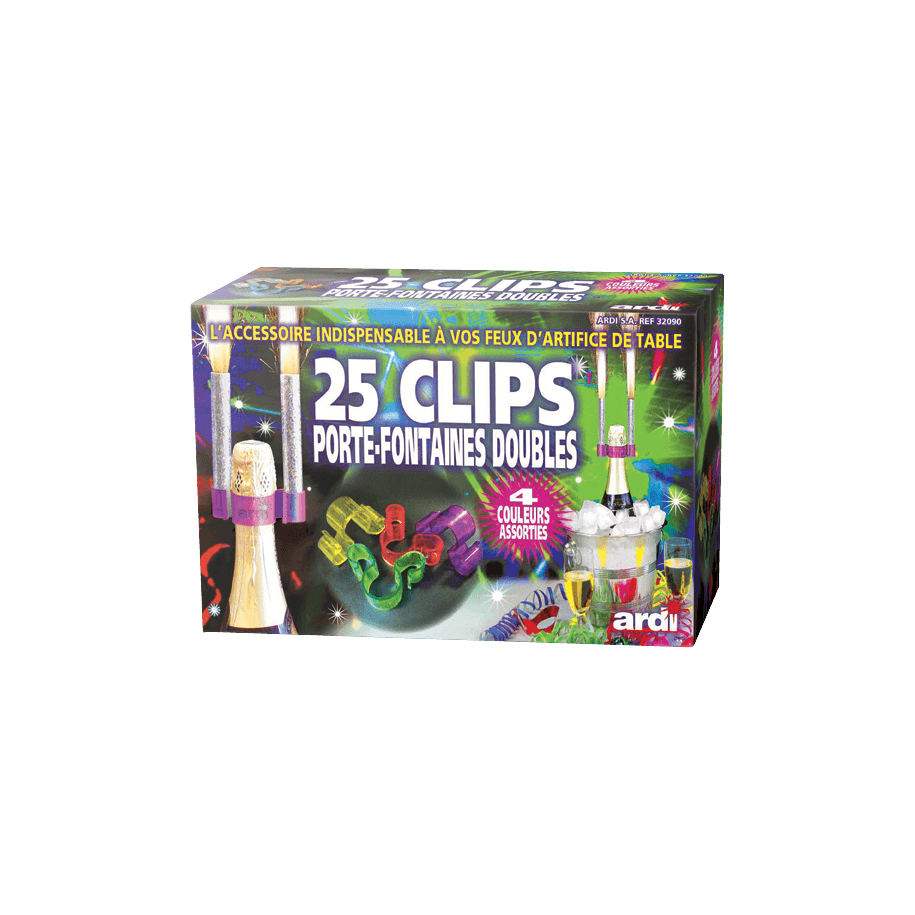 25 CLIPS DOUBLES CLIP AND DRINK - La Boutique De L'artificier