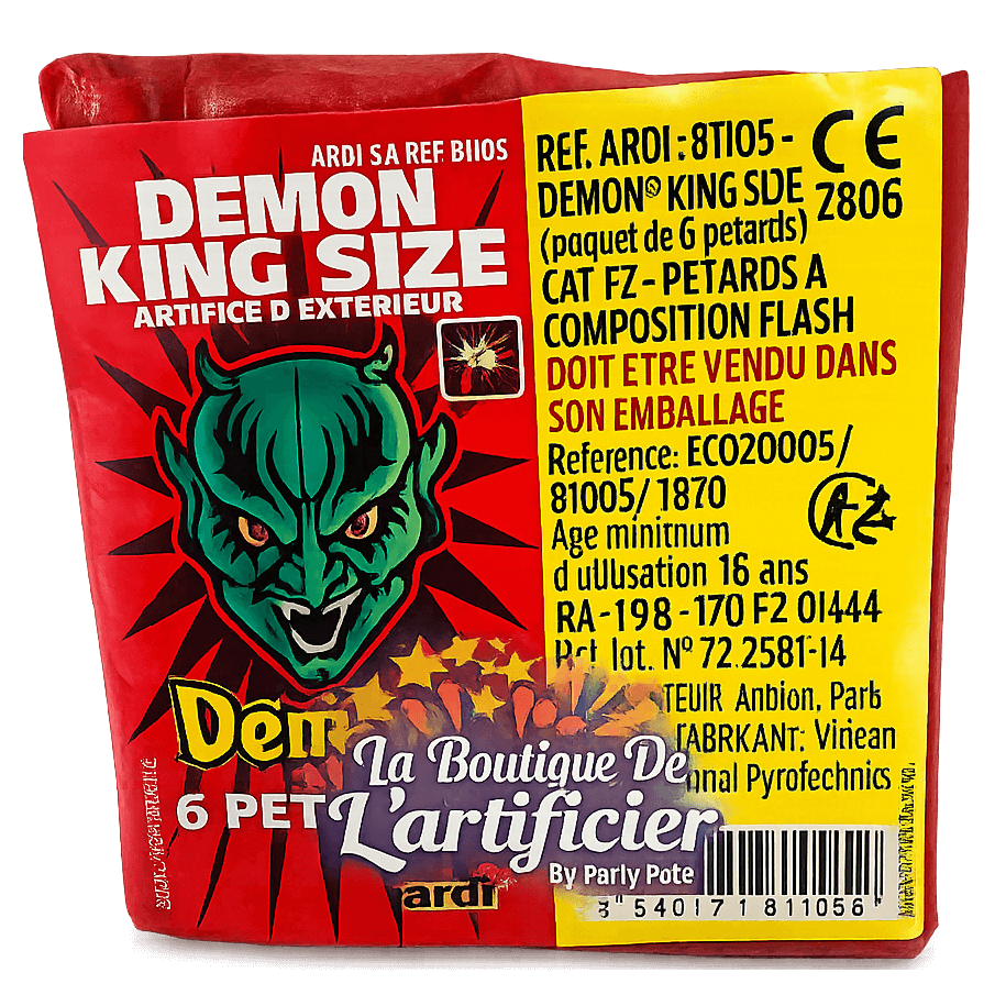 6 PETARDS DEMON KING SIZE - La Boutique De L'artificier