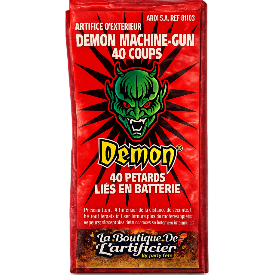 DEMON MACHINE GUN MITRAILLETTE 40 COUPS - La Boutique De L'artificier
