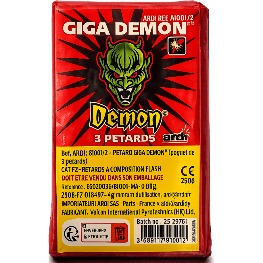 3 PÉTARDS GIGA DÉMON BISON 5 - La Boutique De L'artificier