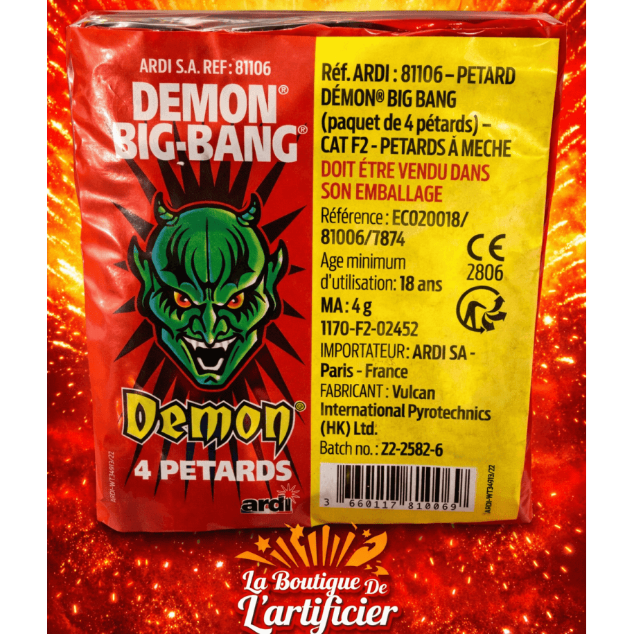 4 PÉTARDS BIG BANG DÉMON BISON 2 - La Boutique De L'artificier
