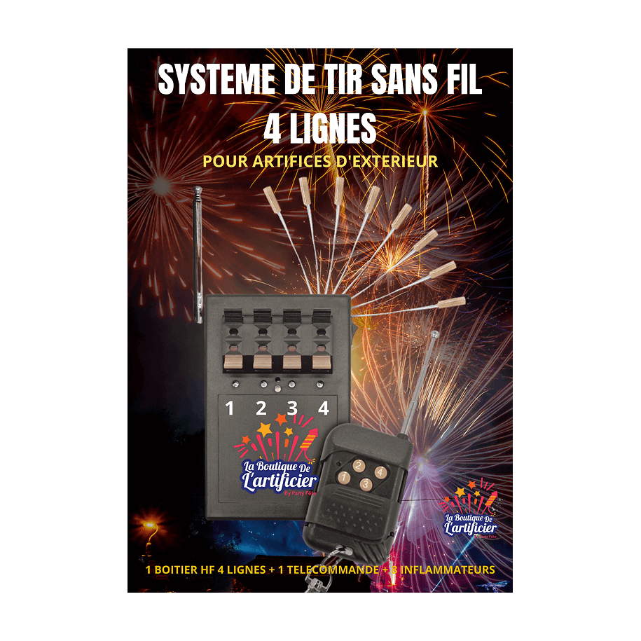 Système d' Allumage à distance pour 4 artifices - La Boutique De L'artificier