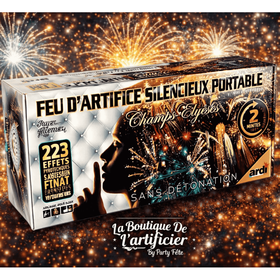 FEU D'ARTIFICE PORTABLE SILENCIEUX 2MN - La Boutique De L'artificier