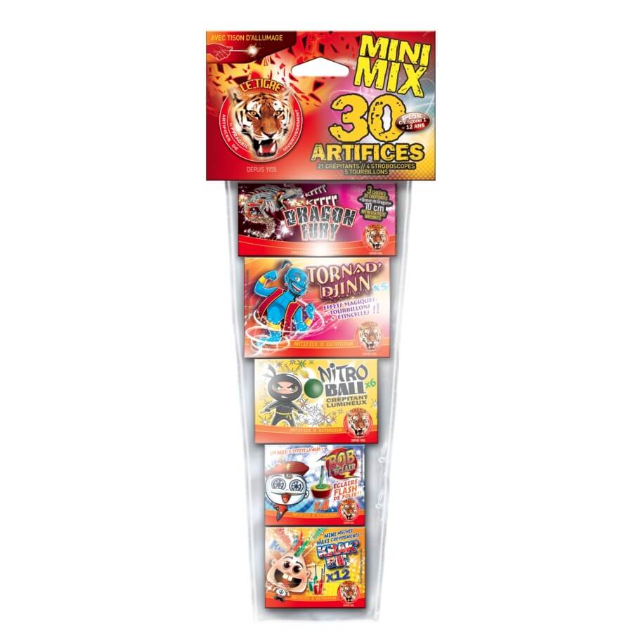 MINI MIX – Assortiment Compact de 30 Petits Artifices F1 - La Boutique De L'artificier