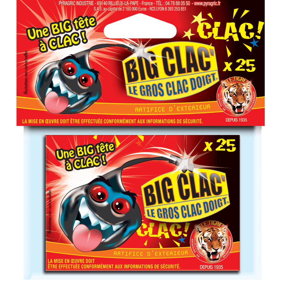 BIG CLAC – Boîte de 25 Gros Clac Doigts Puissants F1 - La Boutique De L'artificier