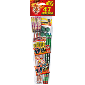 TOP MIX – Assortiment Festif de 47 Artifices Variés F2 - La Boutique De L'artificier