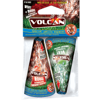 Duo de Petits Volcans Double Effets – Rouge et Vert Crépitants F2 - La Boutique De L'artificier
