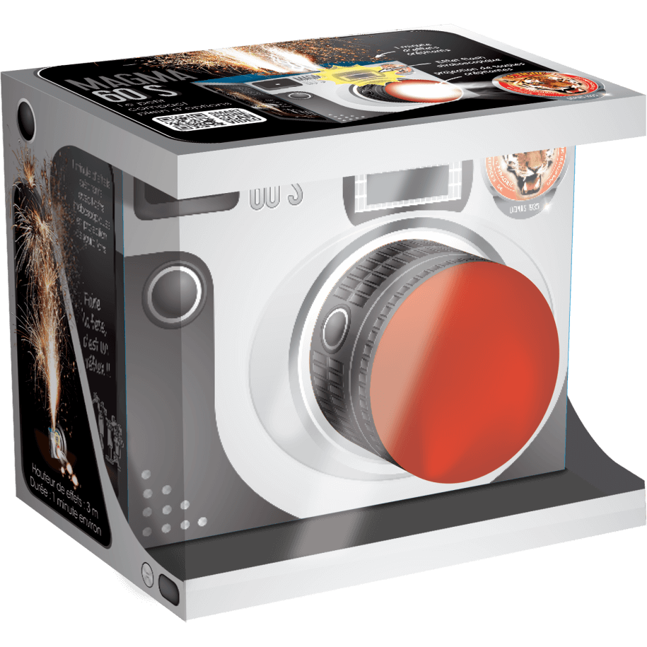 Magma 60 – Fontaine Crépitante Colorée 60 Secondes F2 - La Boutique De L'artificier