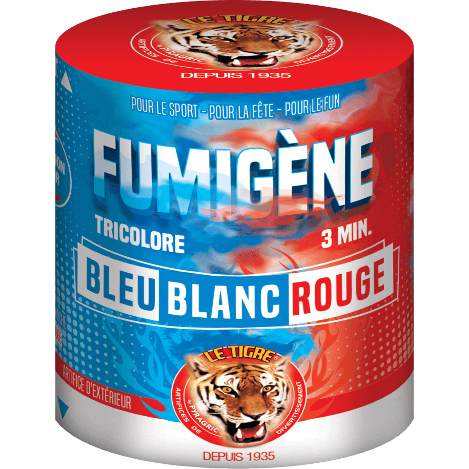 Fumigène Tricolore Bleu Blanc Rouge – Pot 3 Minutes T1 - La Boutique De L'artificier