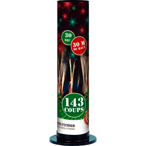 Œil de Paon – Chandelle 143 Coups Sifflante Multicolore F2 - La Boutique De L'artificier