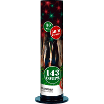 Œil de Paon – Chandelle 143 Coups Sifflante Multicolore F2 - La Boutique De L'artificier