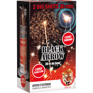 Black Arrow – Chandelles Monocoups 30 mm Pluie d’Or et Tonnerre F2 - La Boutique De L'artificier