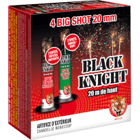Black Knight – 4 Chandelles Monocoups 20 mm Comètes et Pivoines F2 - La Boutique De L'artificier