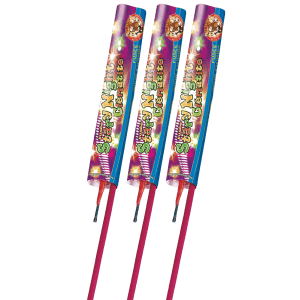 Stary Night – Lot de 12 Fusées Sifflantes Final Rouge Or Vert F2 - La Boutique De L'artificier