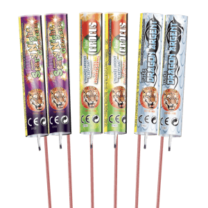 Assortiment de 6 Fusées – Stary Night, Crocus et Dragon Argent F2 - La Boutique De L'artificier
