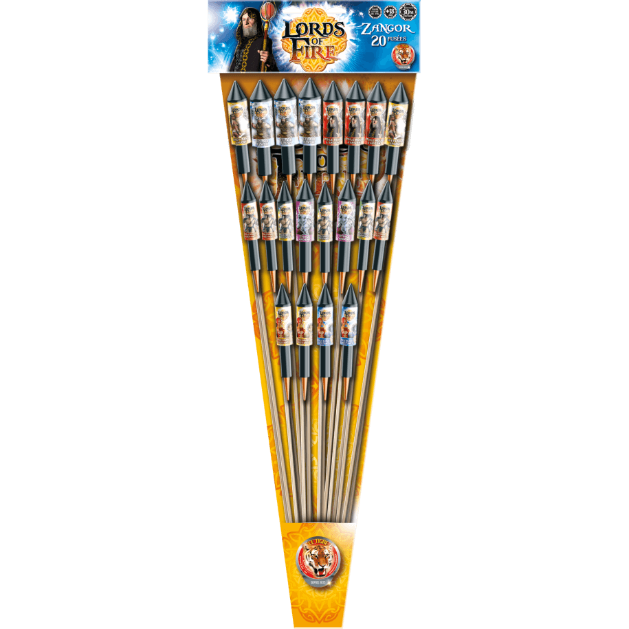 Zangor – Assortiment de 20 Fusées Puissantes Multicalibres F2 - La Boutique De L'artificier