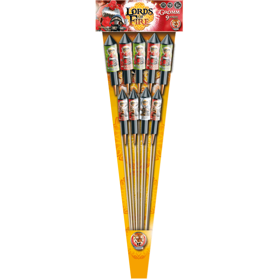 Gromm – Pack de 9 Fusées Gros Calibres 35 à 45 mm F2 - La Boutique De L'artificier