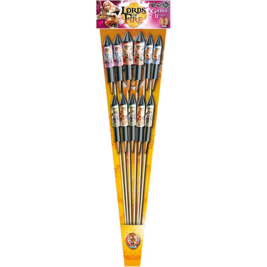Gadia – Assortiment de 11 Fusées Crépitantes et Argentées F2 - La Boutique De L'artificier