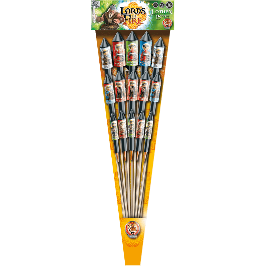 Lothen – Assortiment Premium de 15 Fusées Gros Calibres F2 - La Boutique De L'artificier